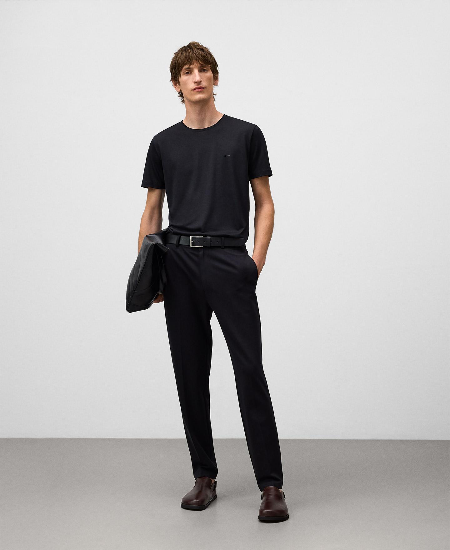 T-shirt Regular Fit de Manga Curta Preto-2