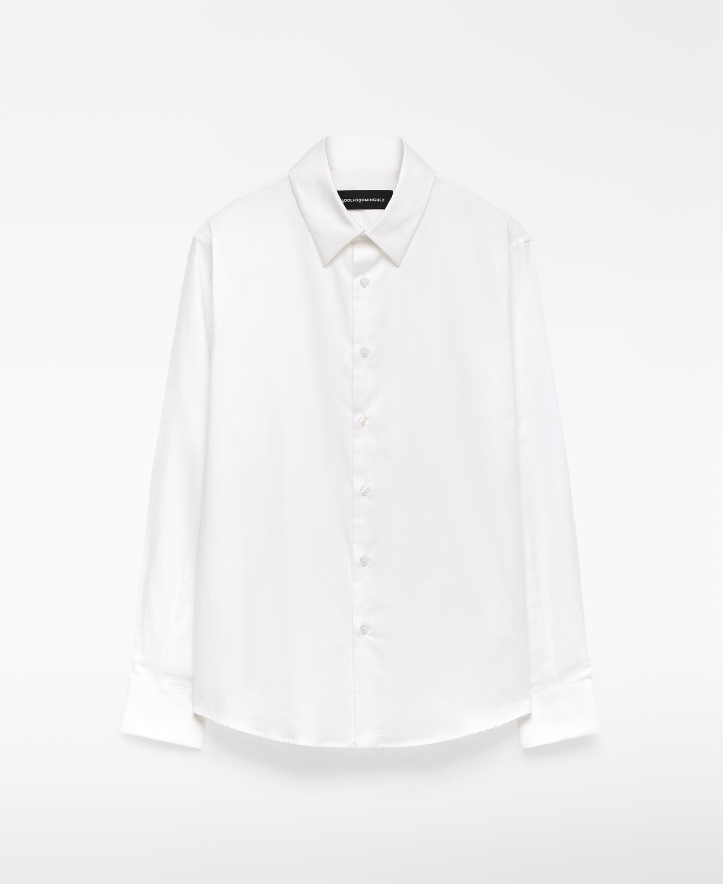 Camisa Regular de Manga Comprida Branco-5