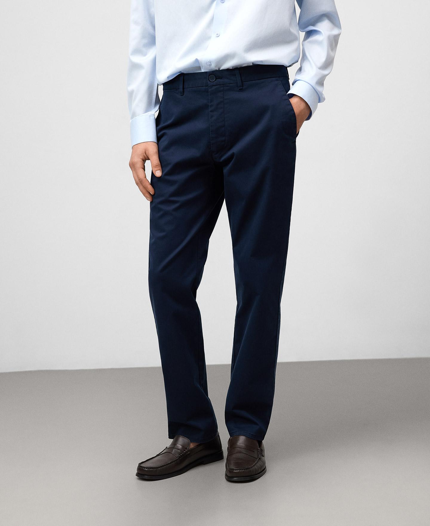 Calças Chino Regular Fit Azul-marinho-1