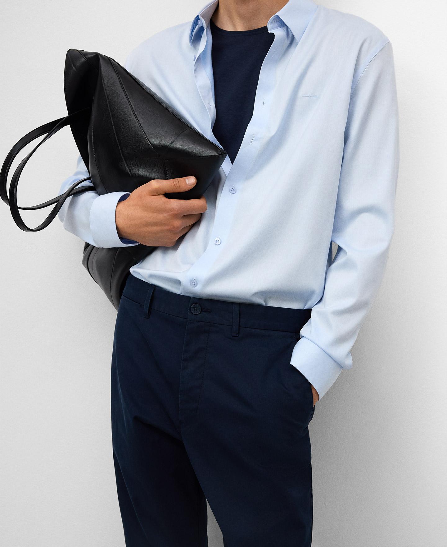 Calças Chino Regular Fit Azul-marinho-4