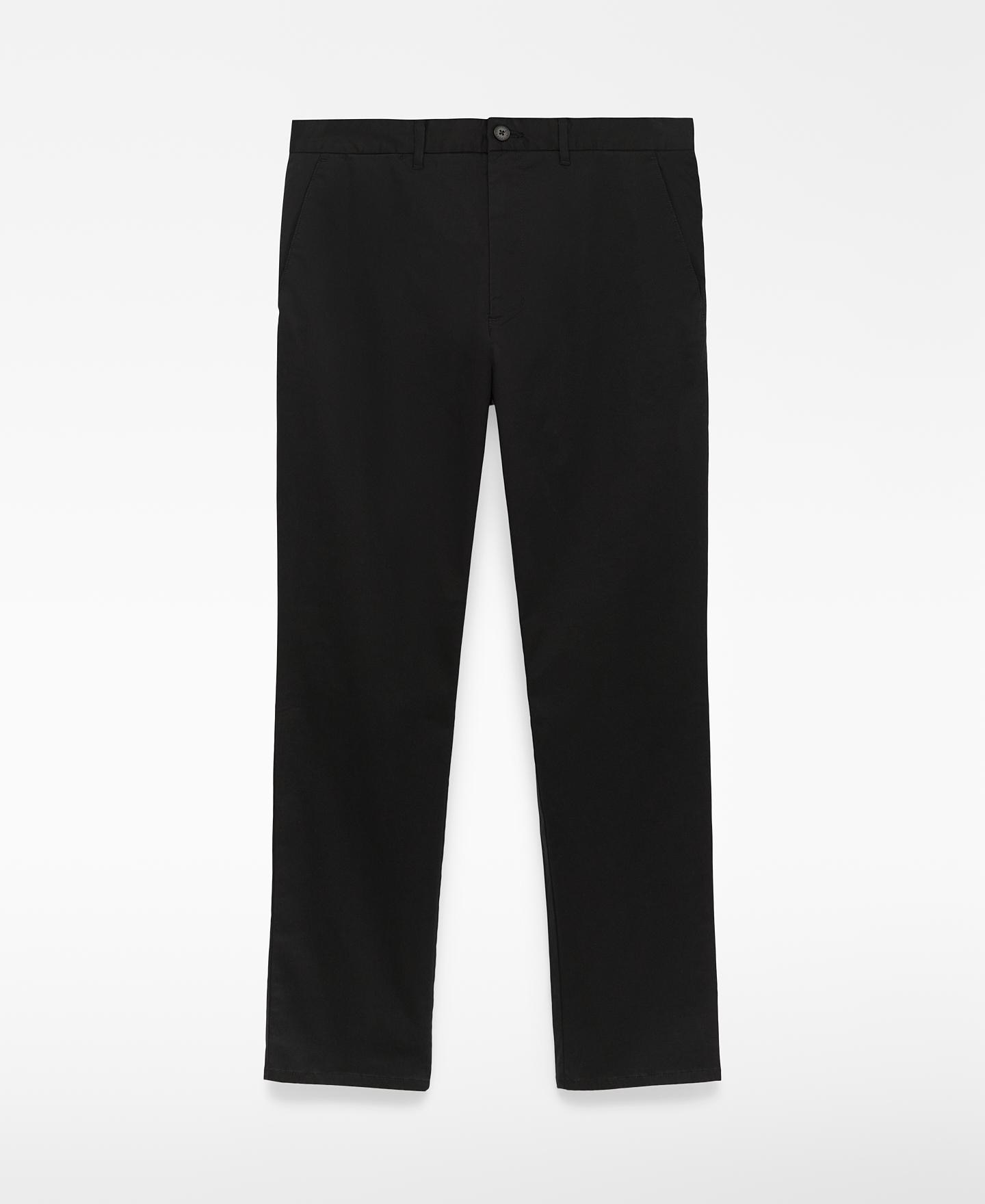 Calças Chino em Algodão Regular Fit Preto-5
