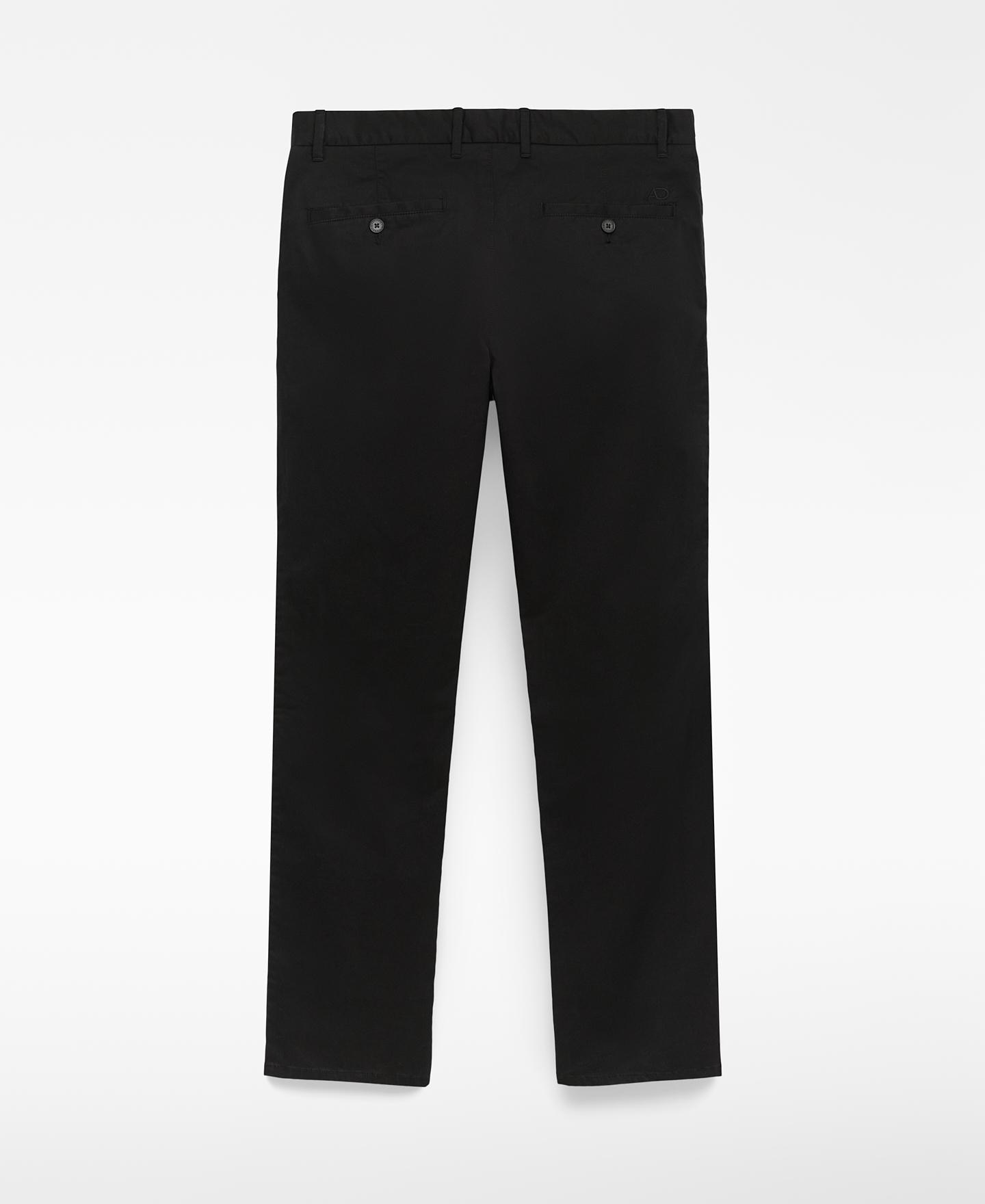 Calças Chino em Algodão Regular Fit Preto-6