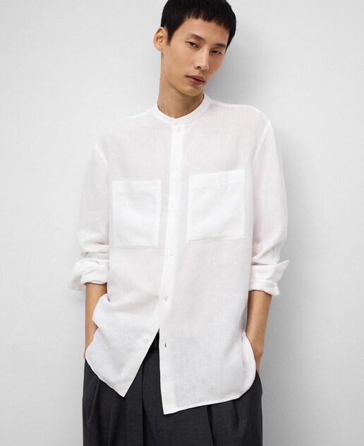 Imagem 0 de Camisa em Linho Europeu e Gola À Padre