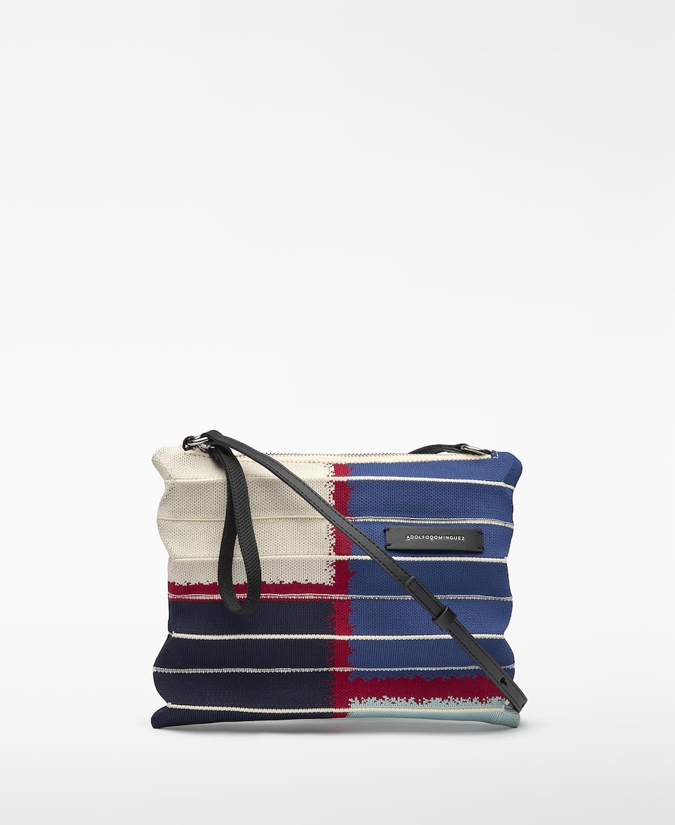 Necessaire Plissado em Malha Estampada Multicolor-1