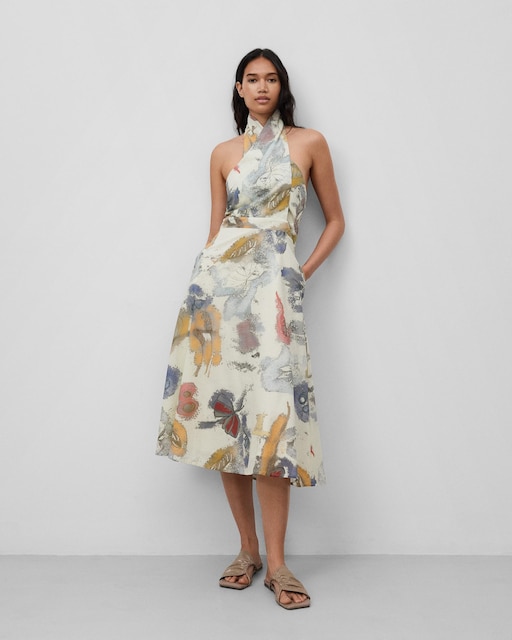 Imagem 0 de Vestido Estampado com Gola Halter