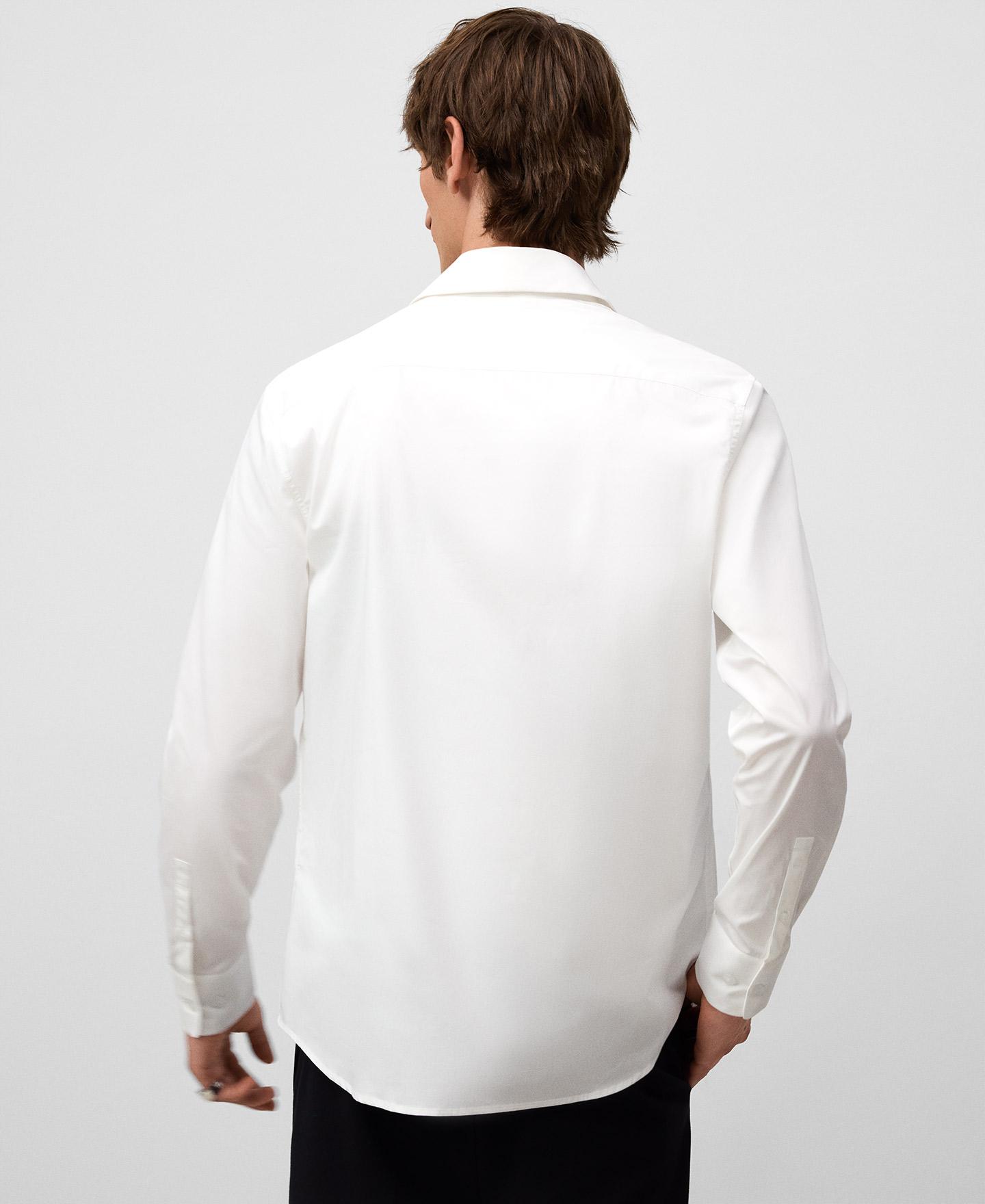 Camisa de Manga Comprida Slim Fit Branco-3