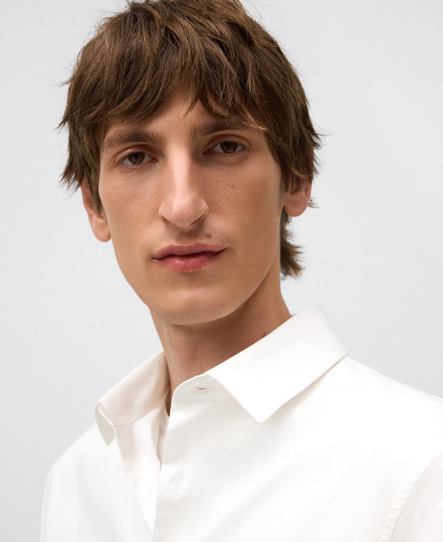 Camisa de Manga Comprida Slim Fit Branco-4