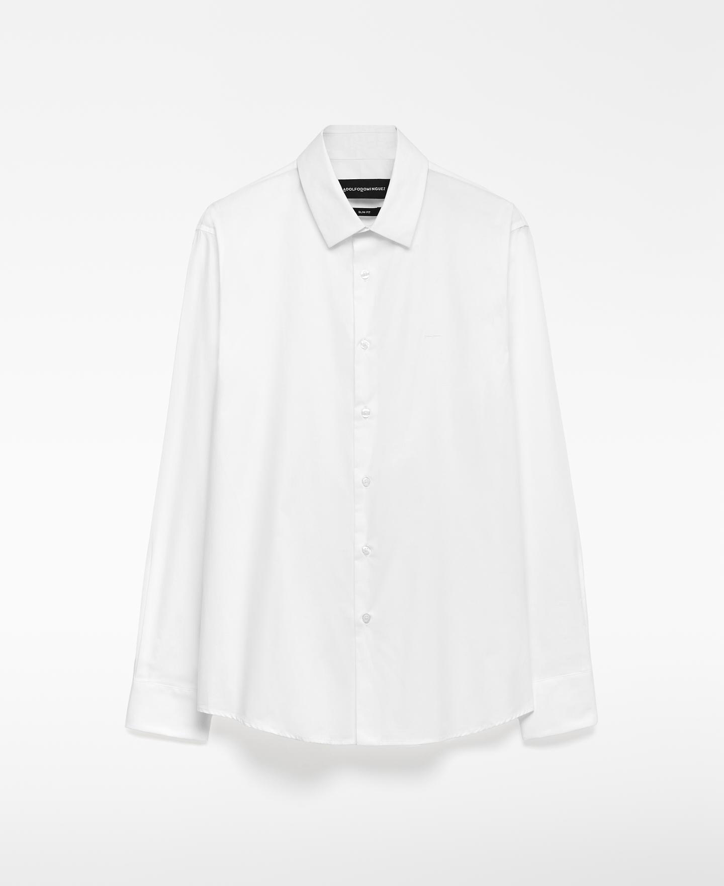 Camisa de Manga Comprida Slim Fit Branco-5