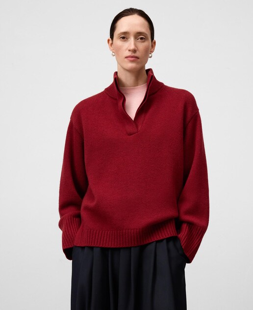 Imagem 0 de Camisola com Gola Chaminé em Lã Merino