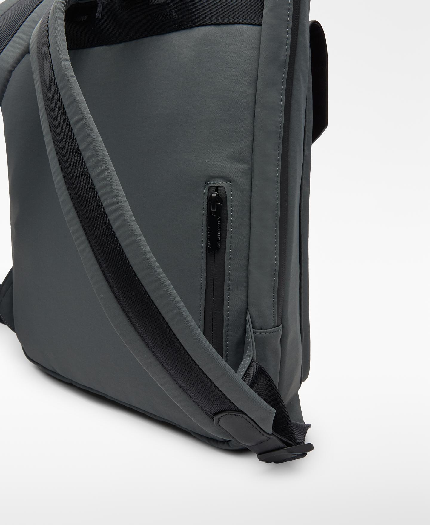 Mochila Compacta em Nylon com Bolso Exterior Azul/Cinzento-3