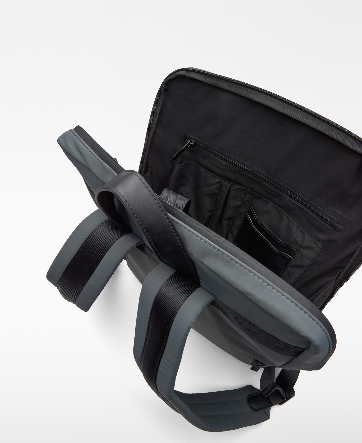 Mochila Compacta em Nylon com Bolso Exterior Azul/Cinzento-4