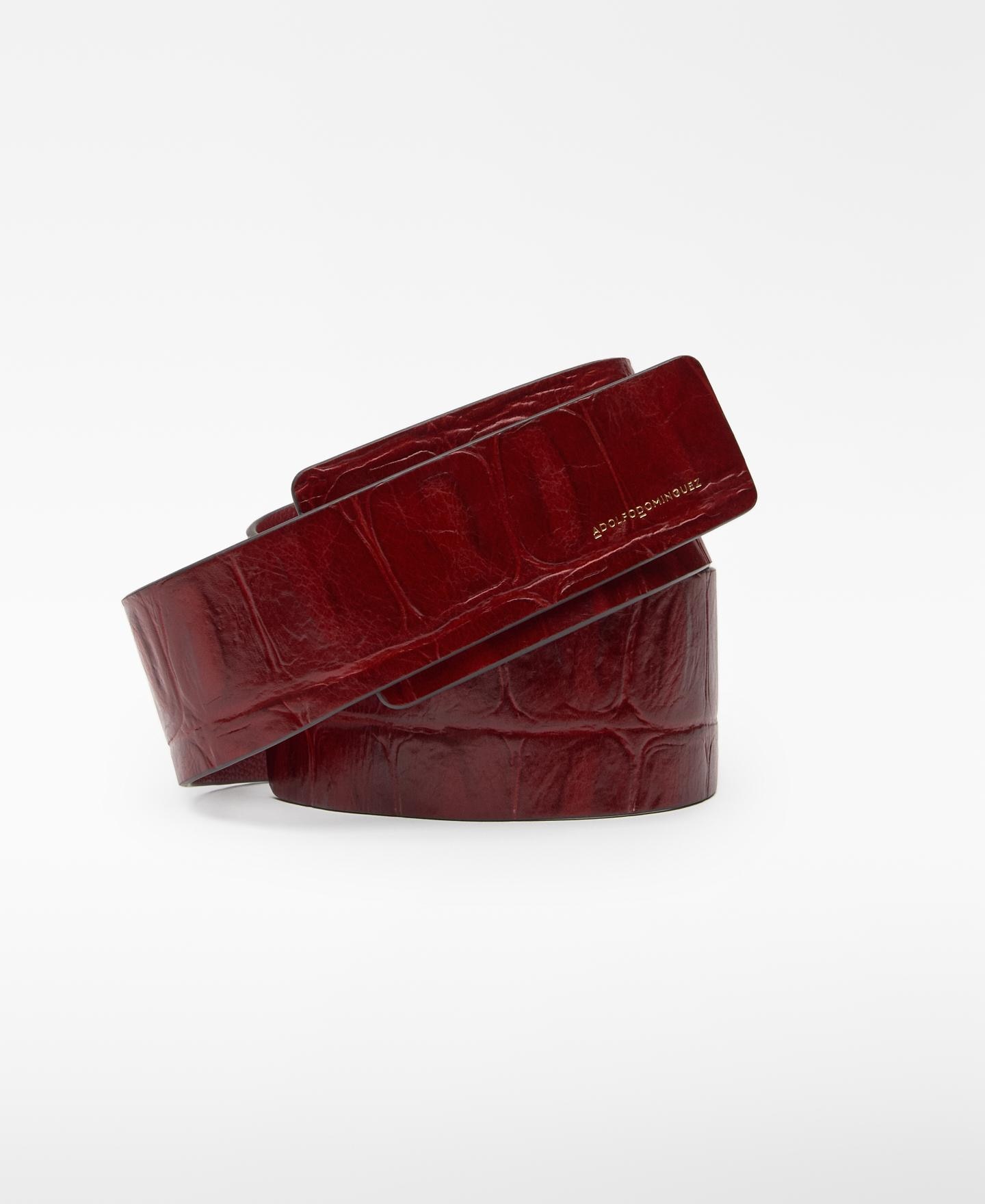 Cinto de Pele com Velcro Bordeaux-2
