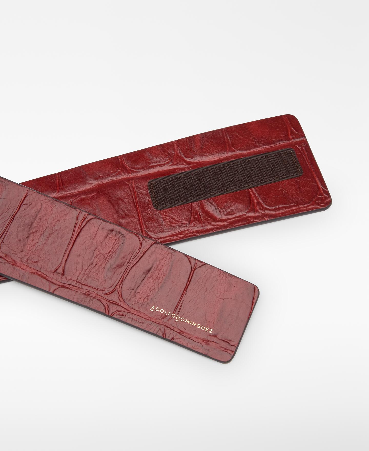 Cinto de Pele com Velcro Bordeaux-3