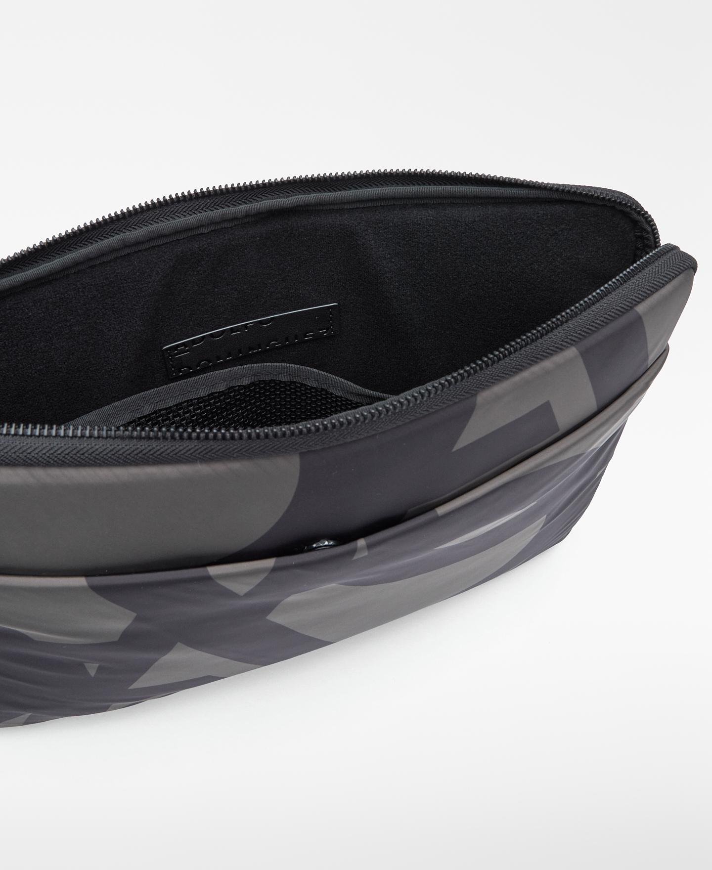 Capa para Portátil em Nylon com Maxi Logo Cinzento / Preto-2