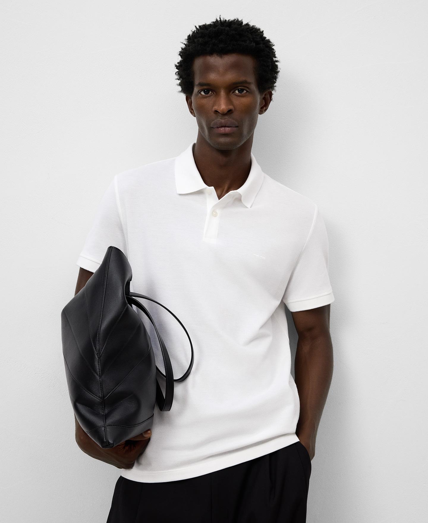 Polo Piqué em Algodão Orgânico Branco-1