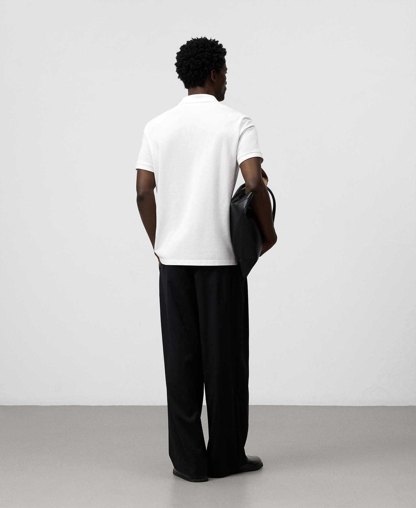 Polo Piqué em Algodão Orgânico Branco-3