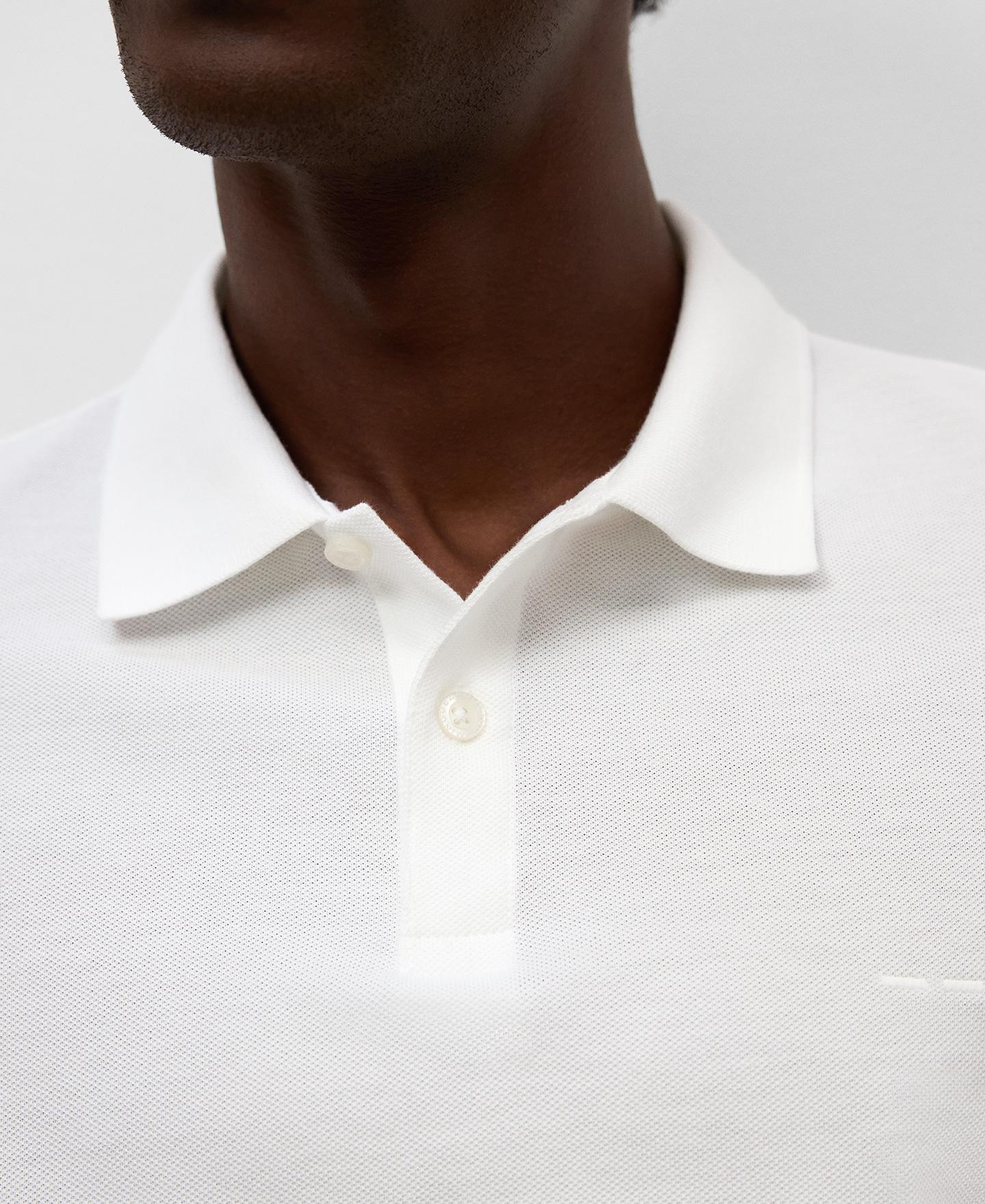 Polo Piqué em Algodão Orgânico Branco-4