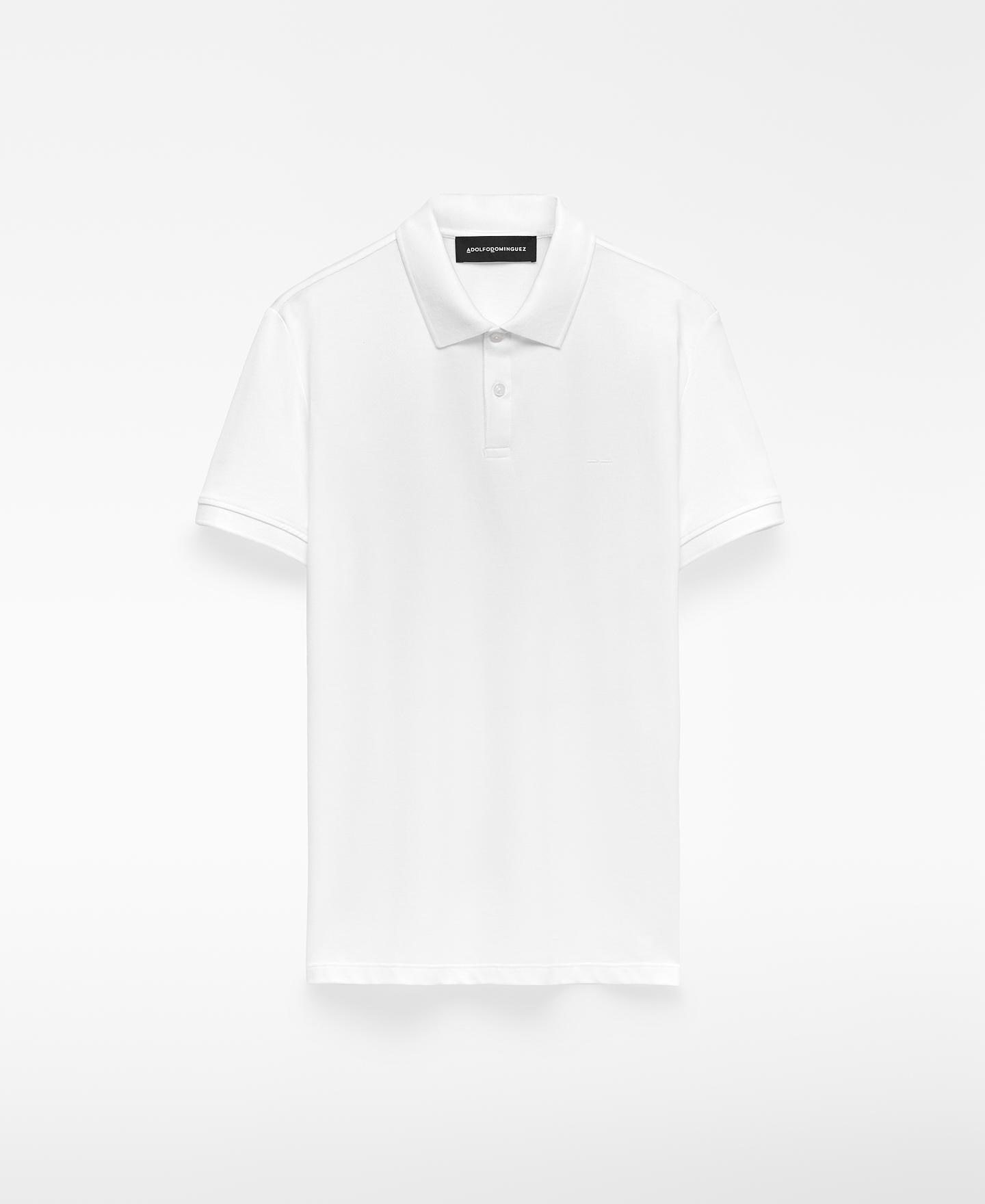 Polo Piqué em Algodão Orgânico Branco-5