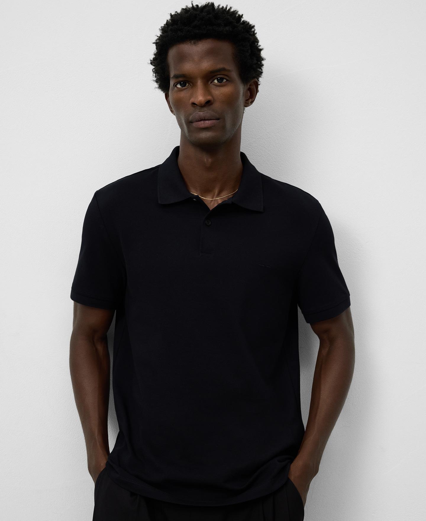 Polo Piqué em Algodão Orgânico Preto-1