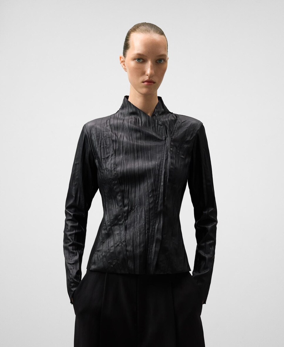 Casaco Tipo Biker Pele Não Pele Preto-1