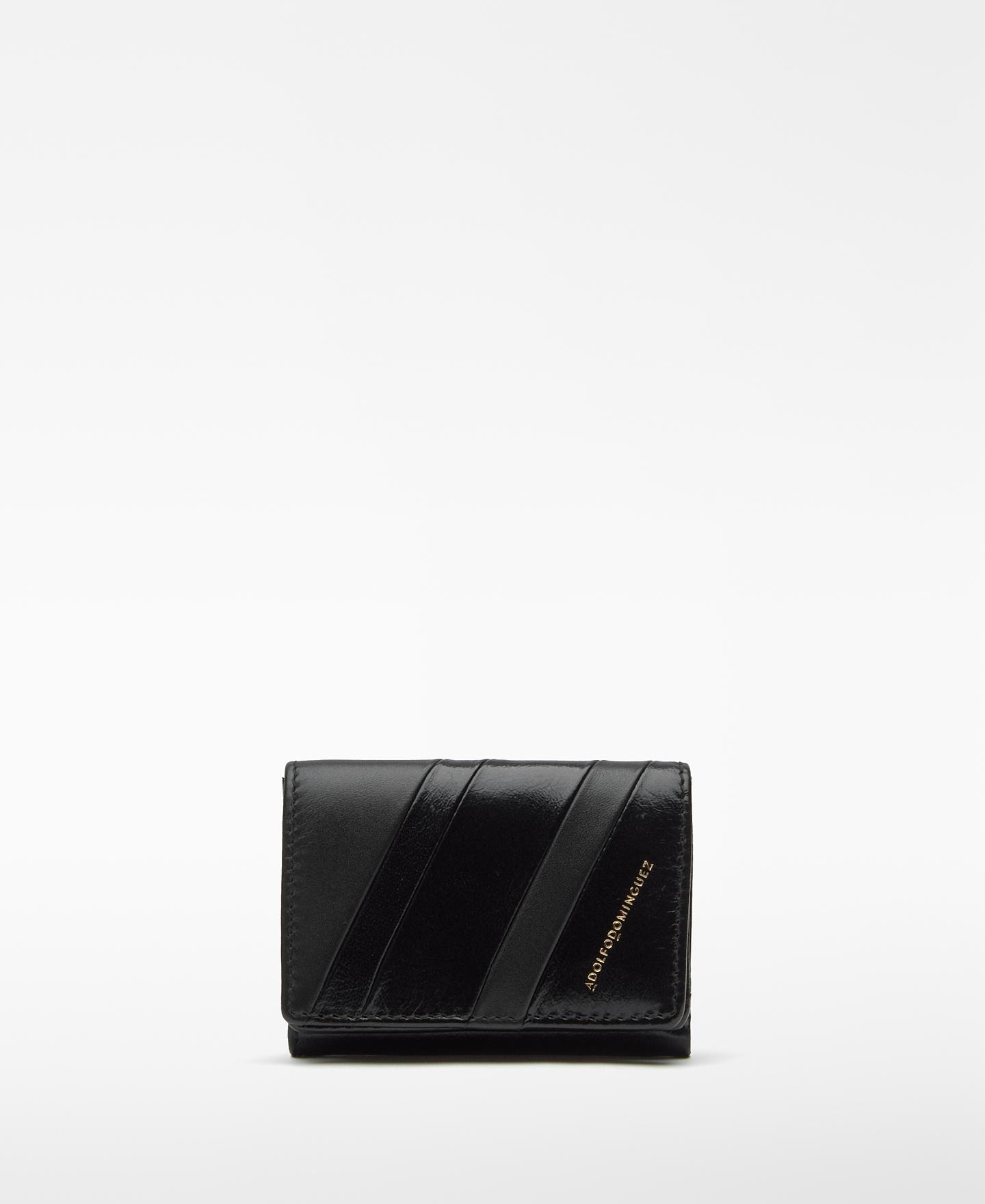 Porta-moedas Patchwork de Pele Preto-1