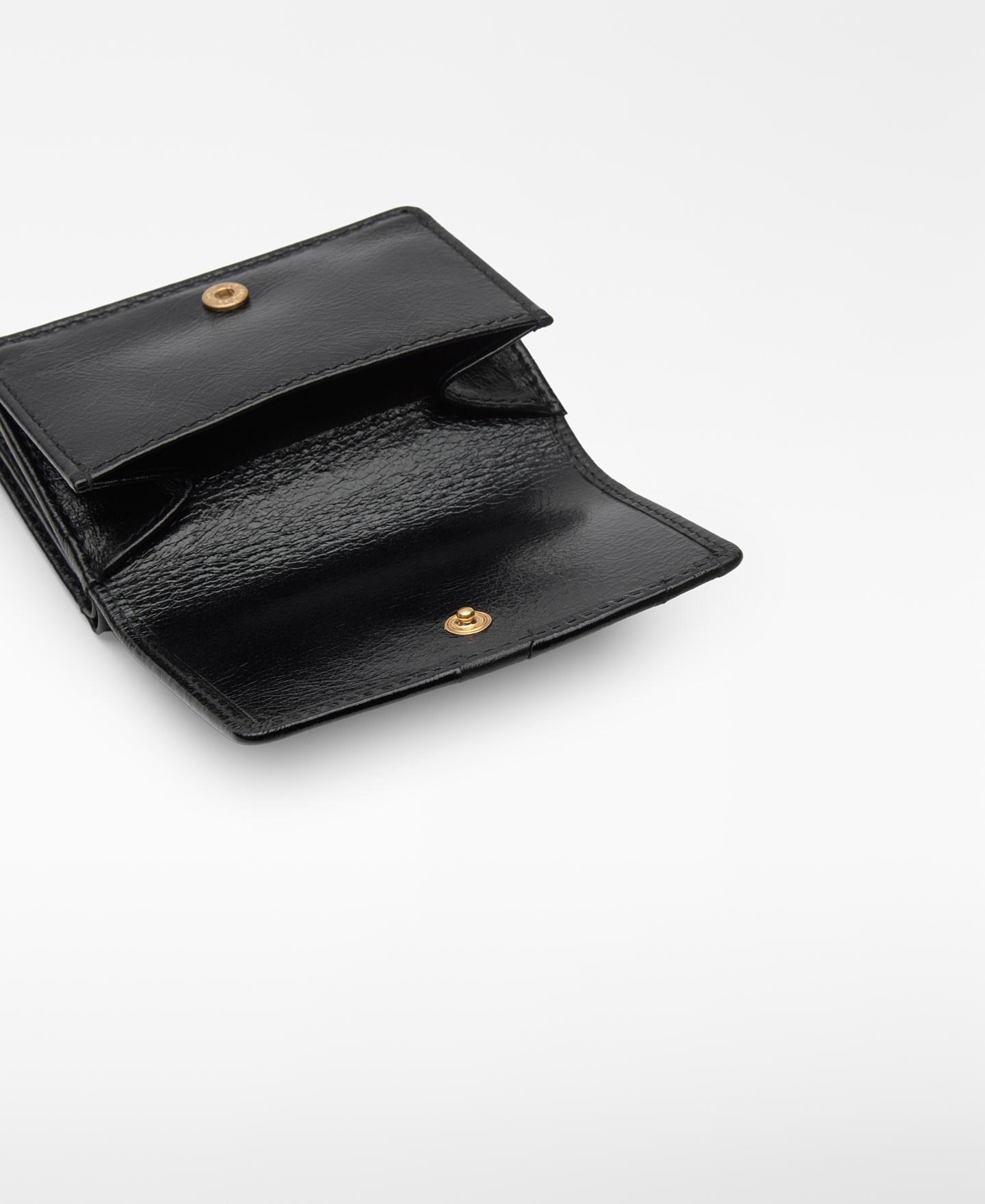 Porta-moedas Patchwork de Pele Preto-3