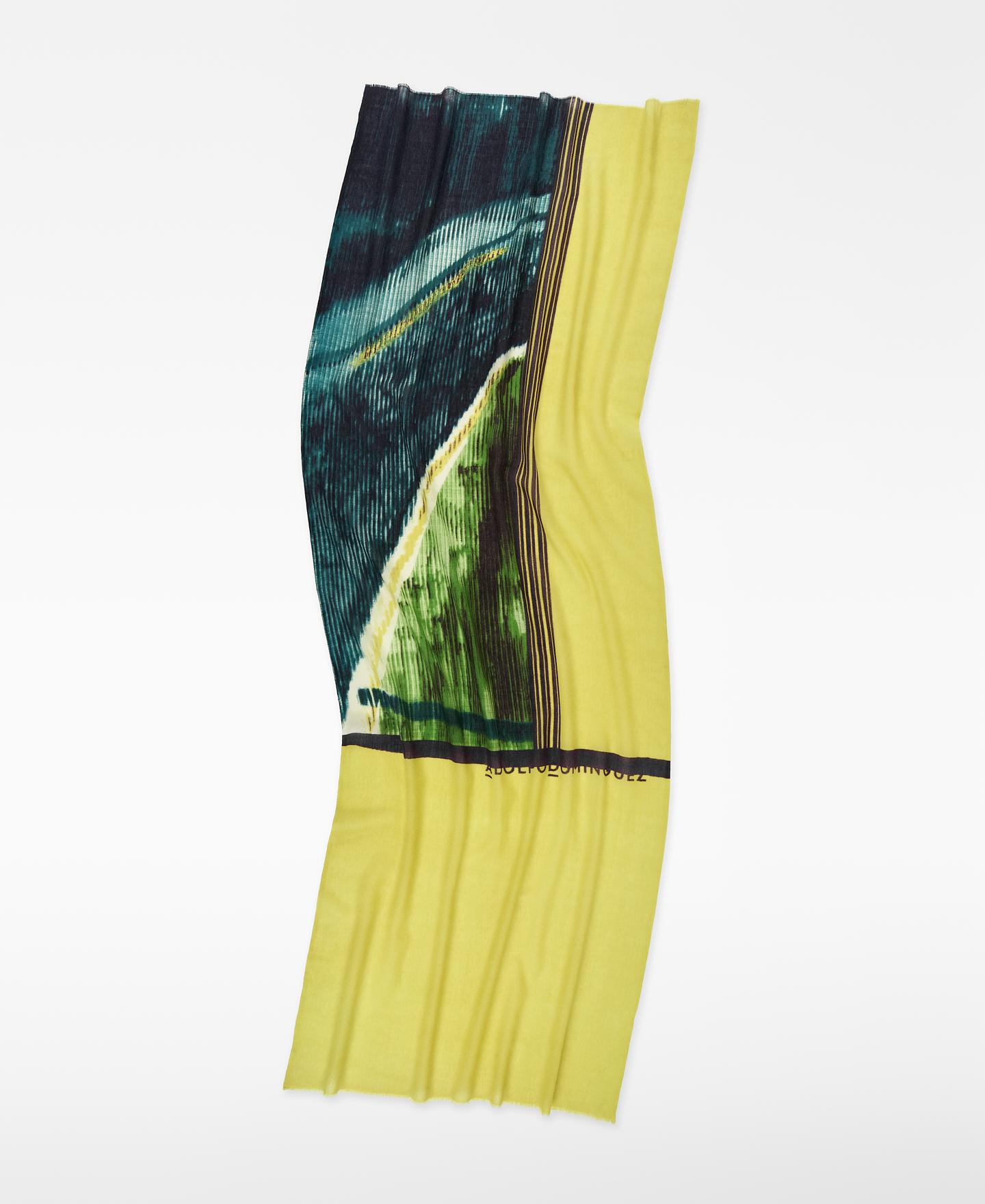 Xaile Estampado em Lã Merino Amarelo / Preto-2
