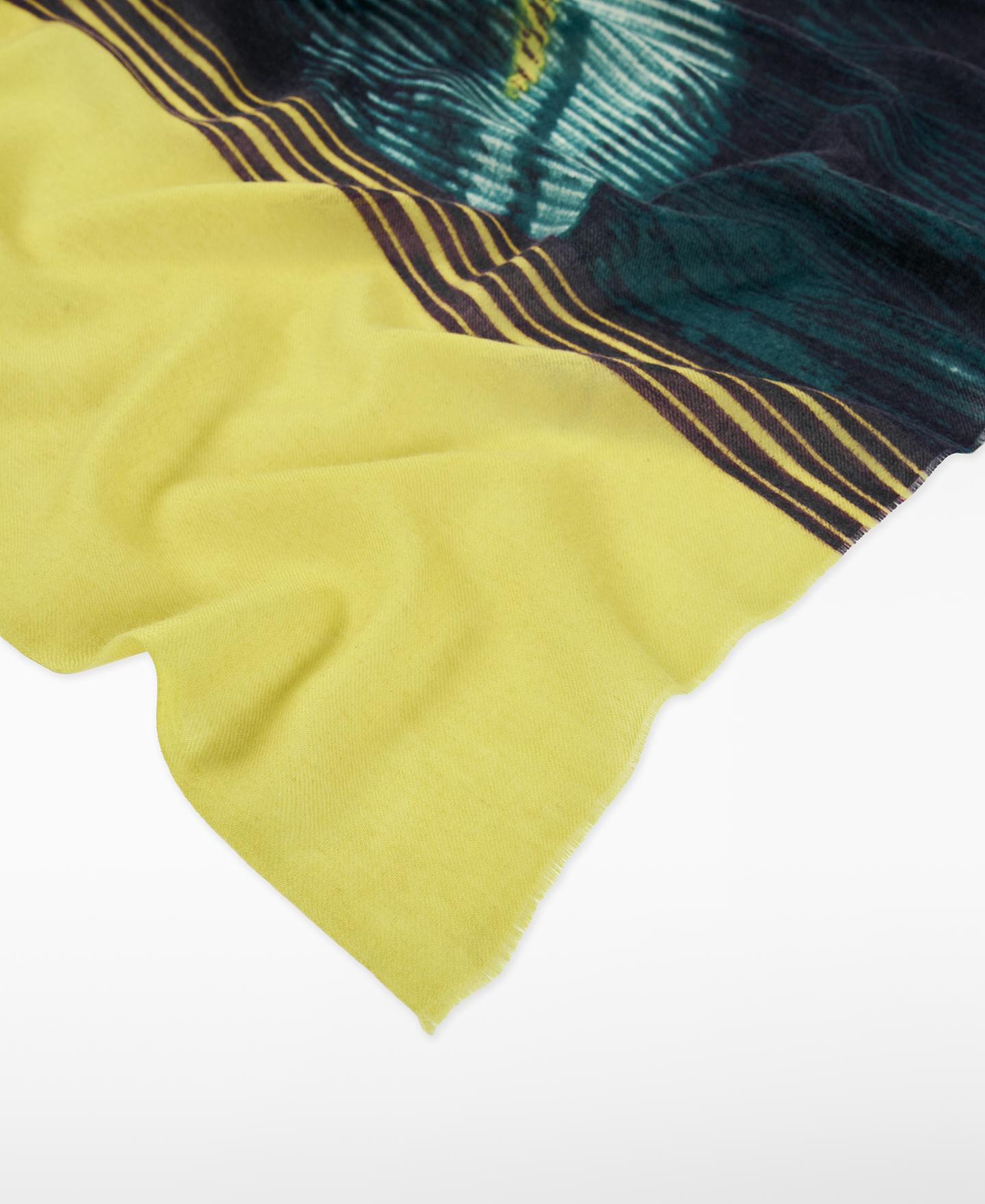 Xaile Estampado em Lã Merino Amarelo / Preto-3