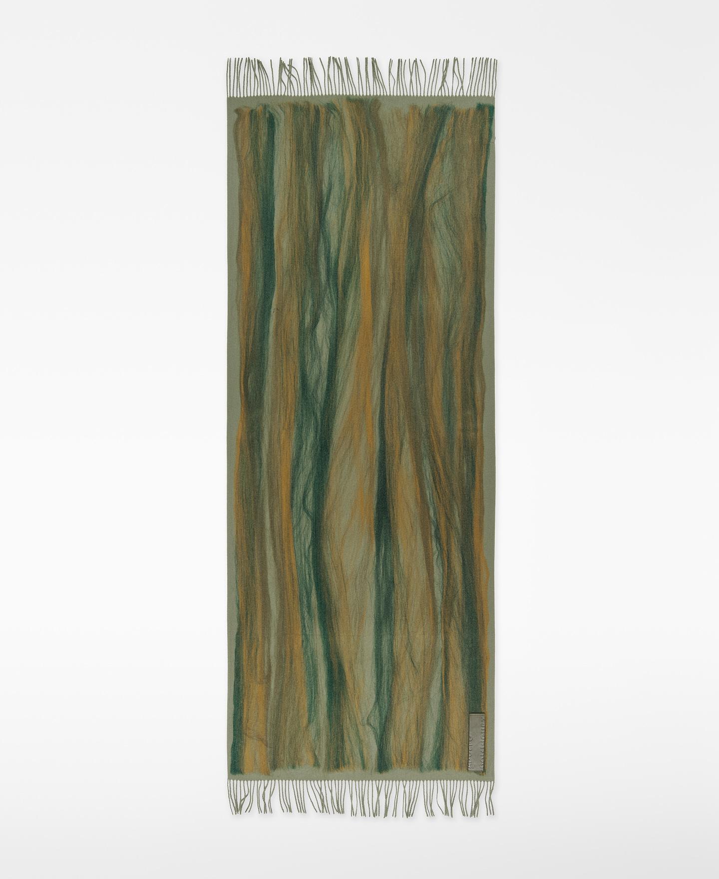 Cachecol Afieltrado Estampado Verde-Castanho-1