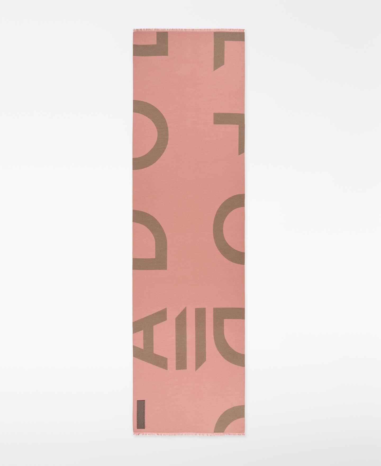 Cachecol Bicolor com Maxi Logo em Jacquard Rosa-1