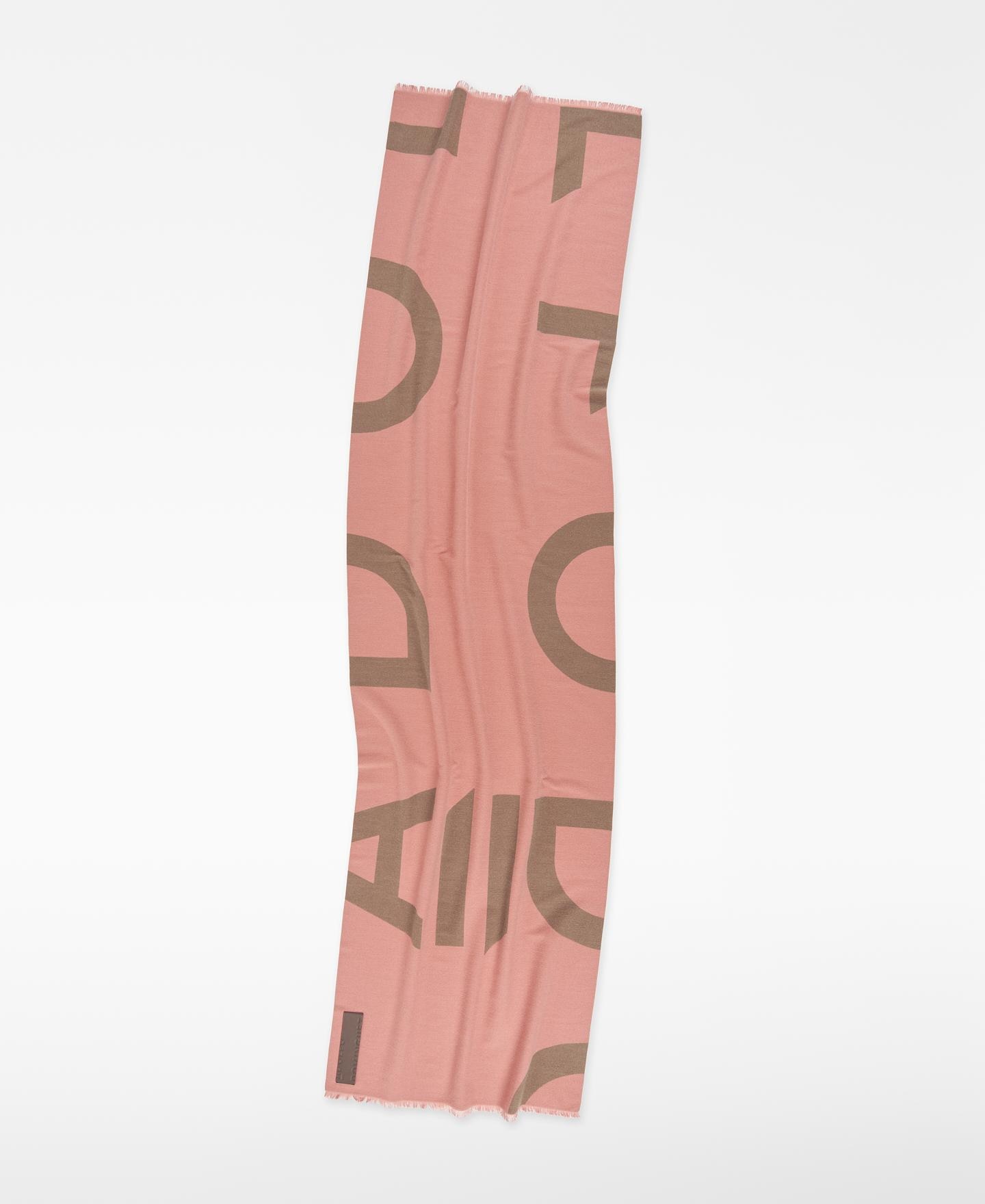 Cachecol Bicolor com Maxi Logo em Jacquard Rosa-2