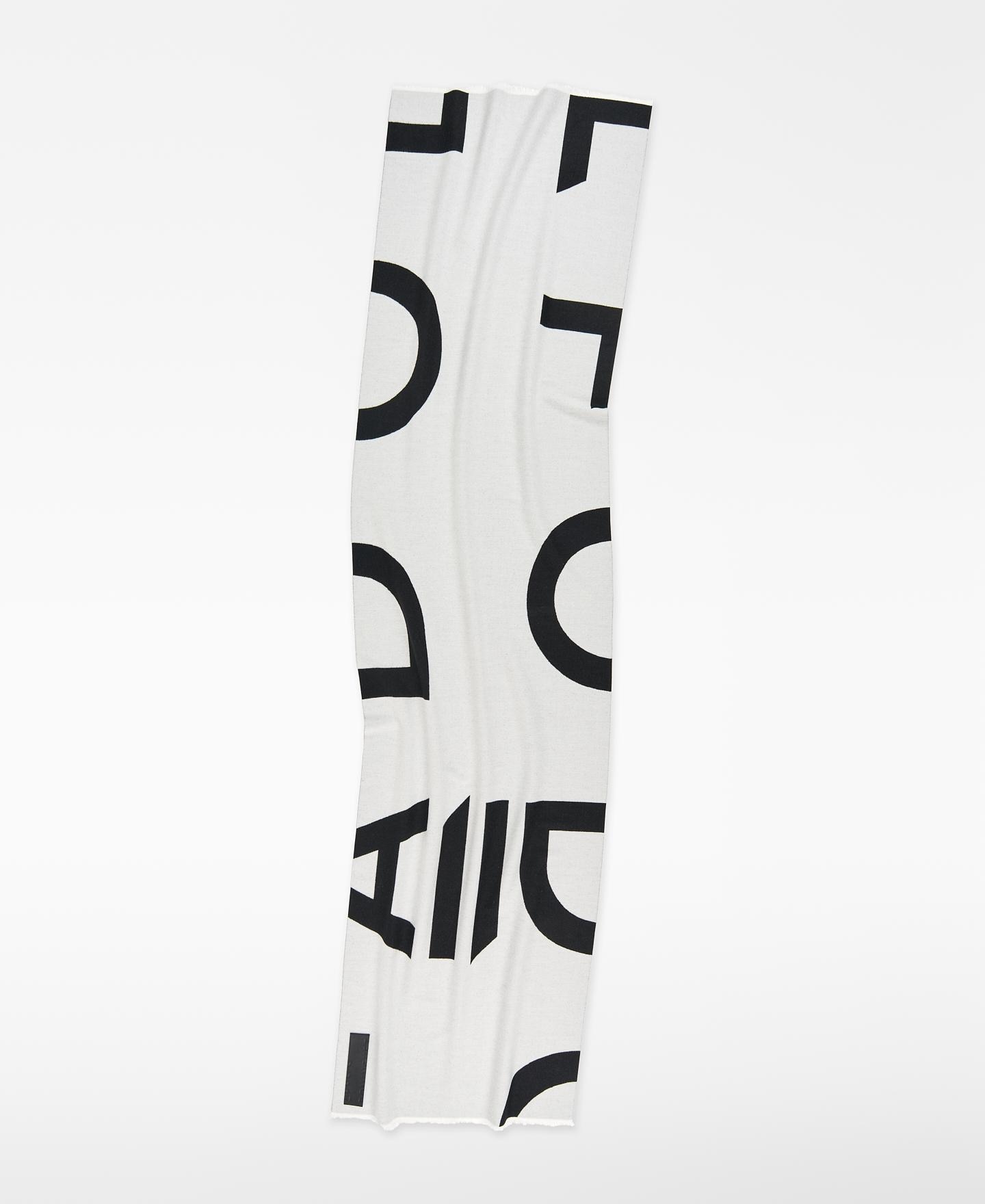 Cachecol com Maxi Logo em Jacquard Branco-2