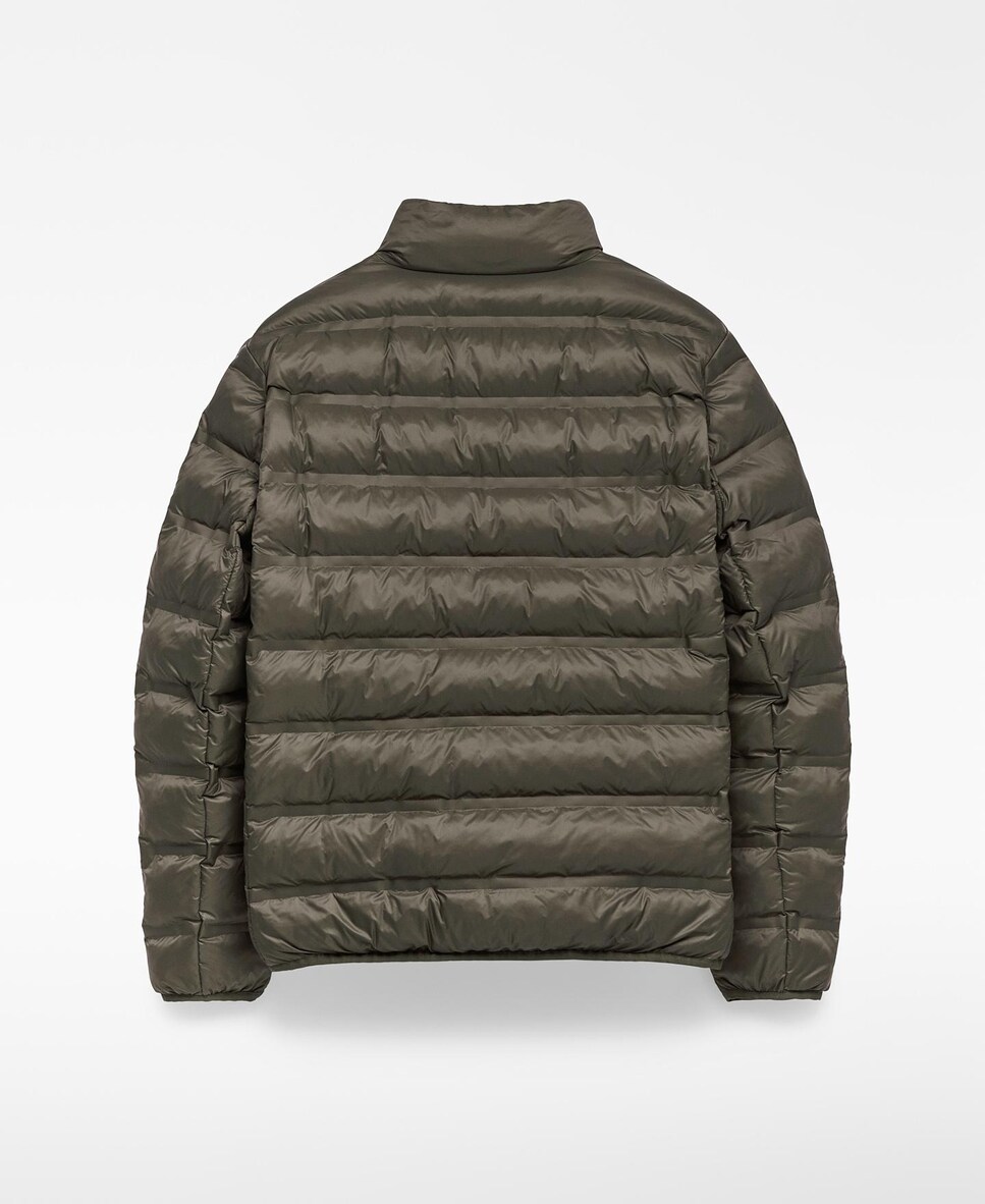 Plumífero de Gola Alta e Bolsos Laterais Verde-escuro-6