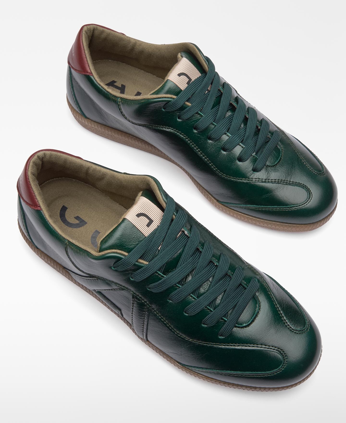 Sapatilhas de Pele com Maxi Logo Verde-escuro-2