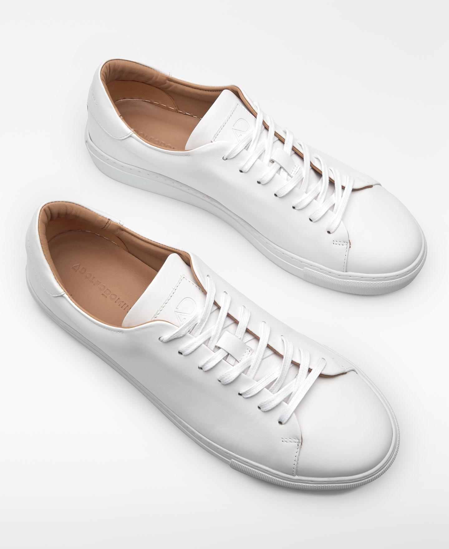 Sapatilhas Desportivas Básicas de Pele Branco-2