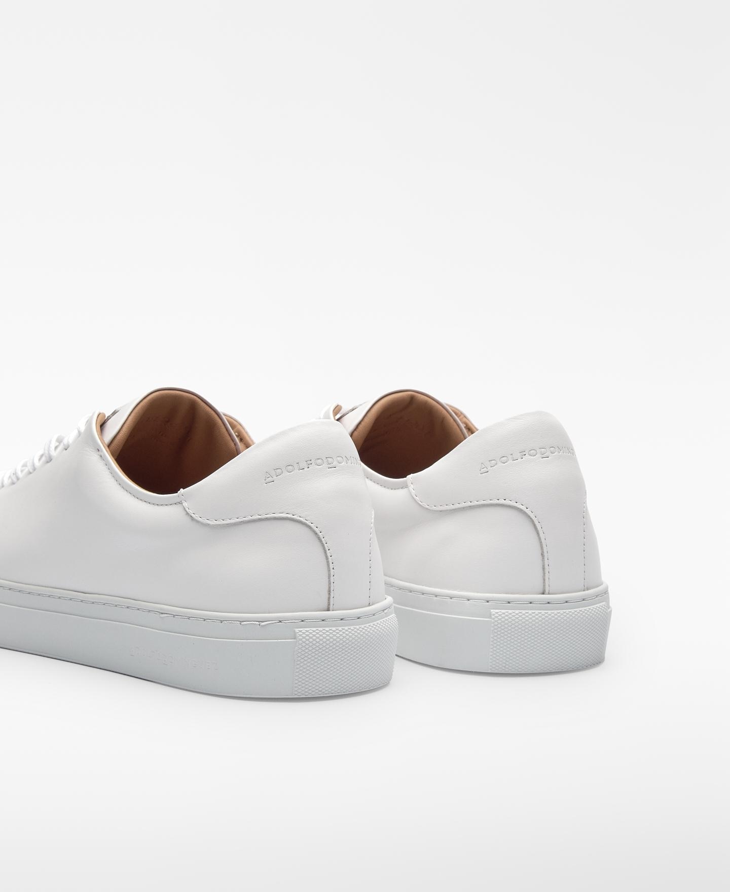 Sapatilhas Desportivas Básicas de Pele Branco-3