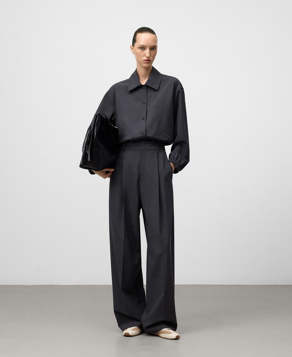 Sobrecamisa com Bainha Ajustável e Fecho com Snaps Cinzento-escuro-2