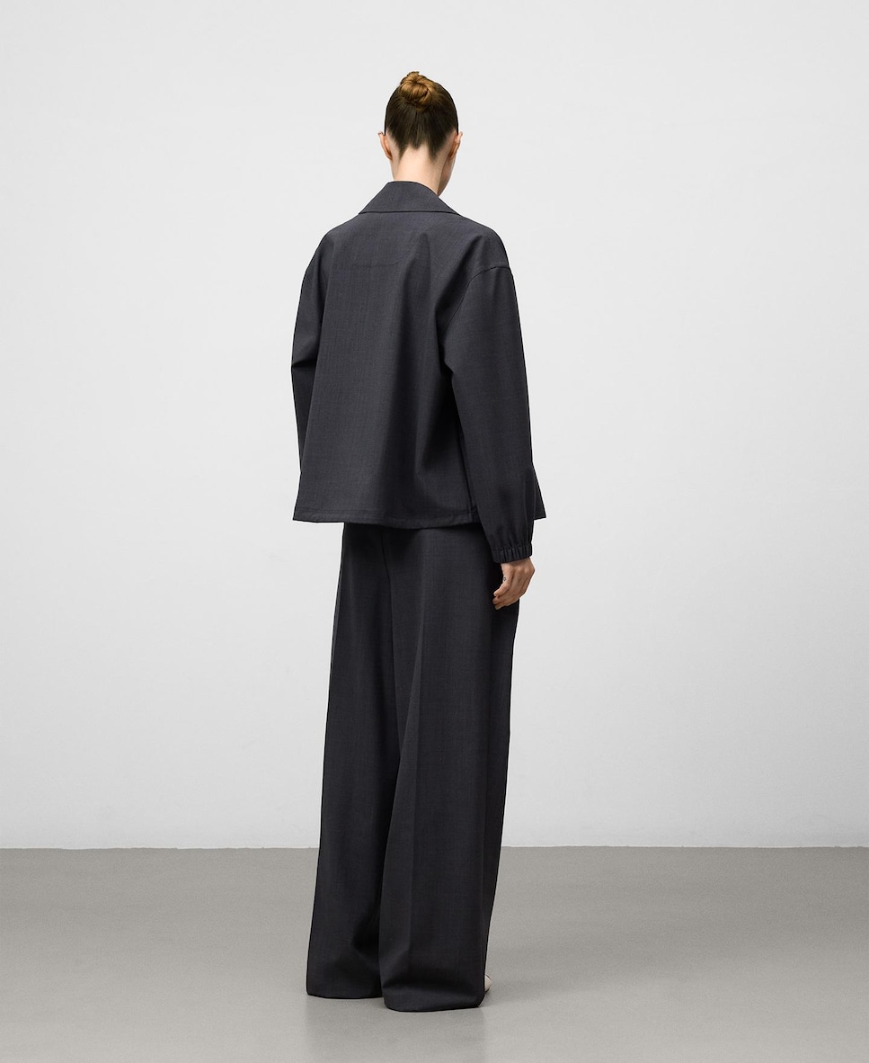 Sobrecamisa com Bainha Ajustável e Fecho com Snaps Cinzento-escuro-3