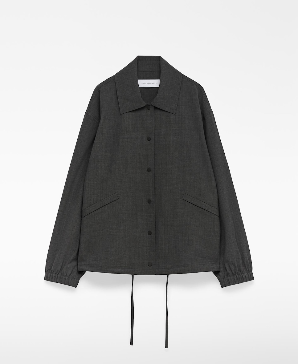 Sobrecamisa com Bainha Ajustável e Fecho com Snaps Cinzento-escuro-5