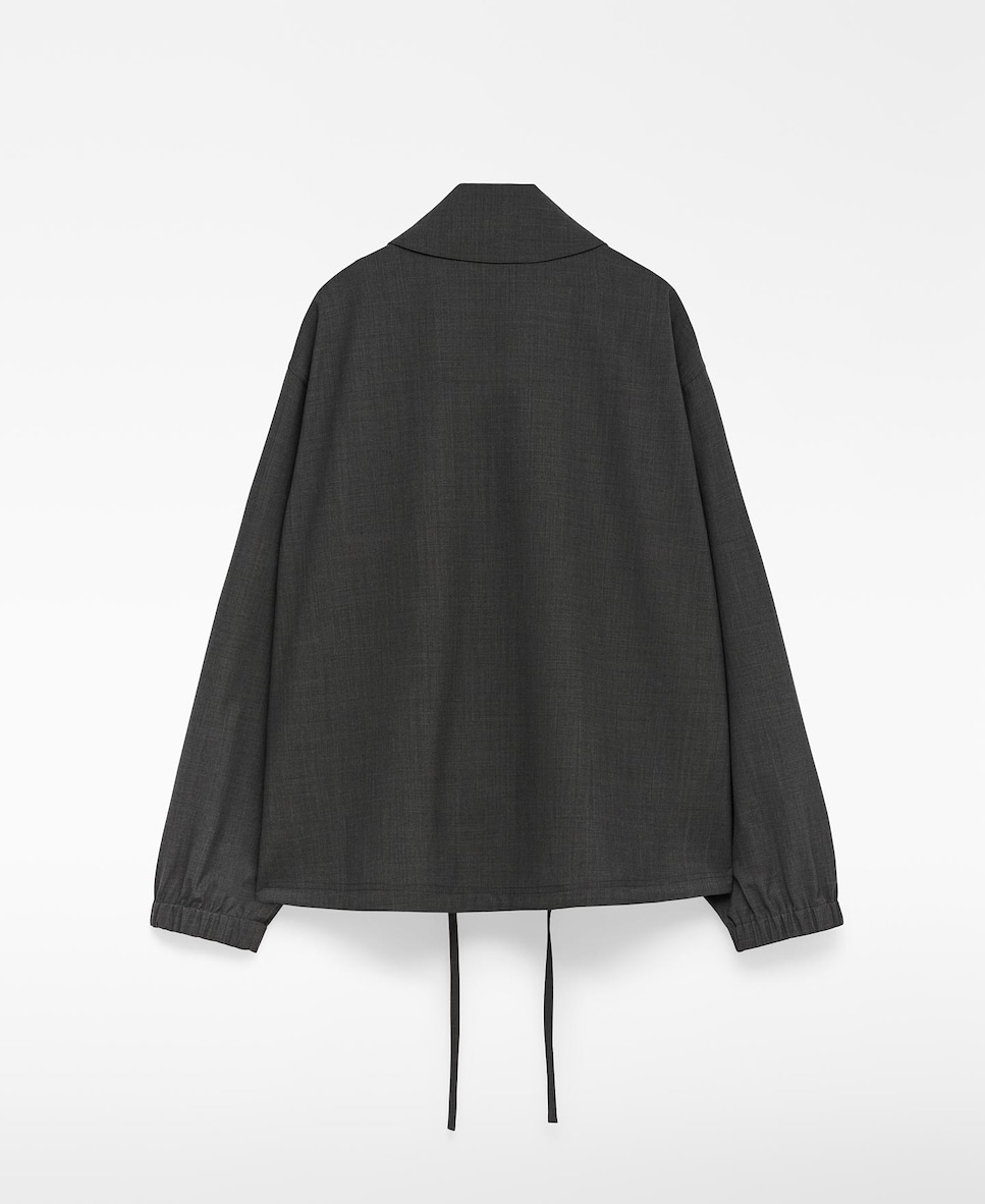 Sobrecamisa com Bainha Ajustável e Fecho com Snaps Cinzento-escuro-6