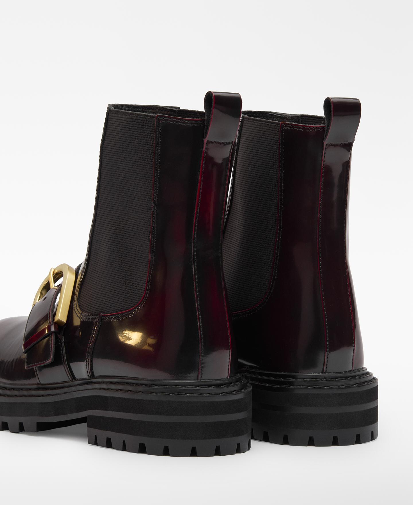 Botins de Verniz com Fivela Grená-3