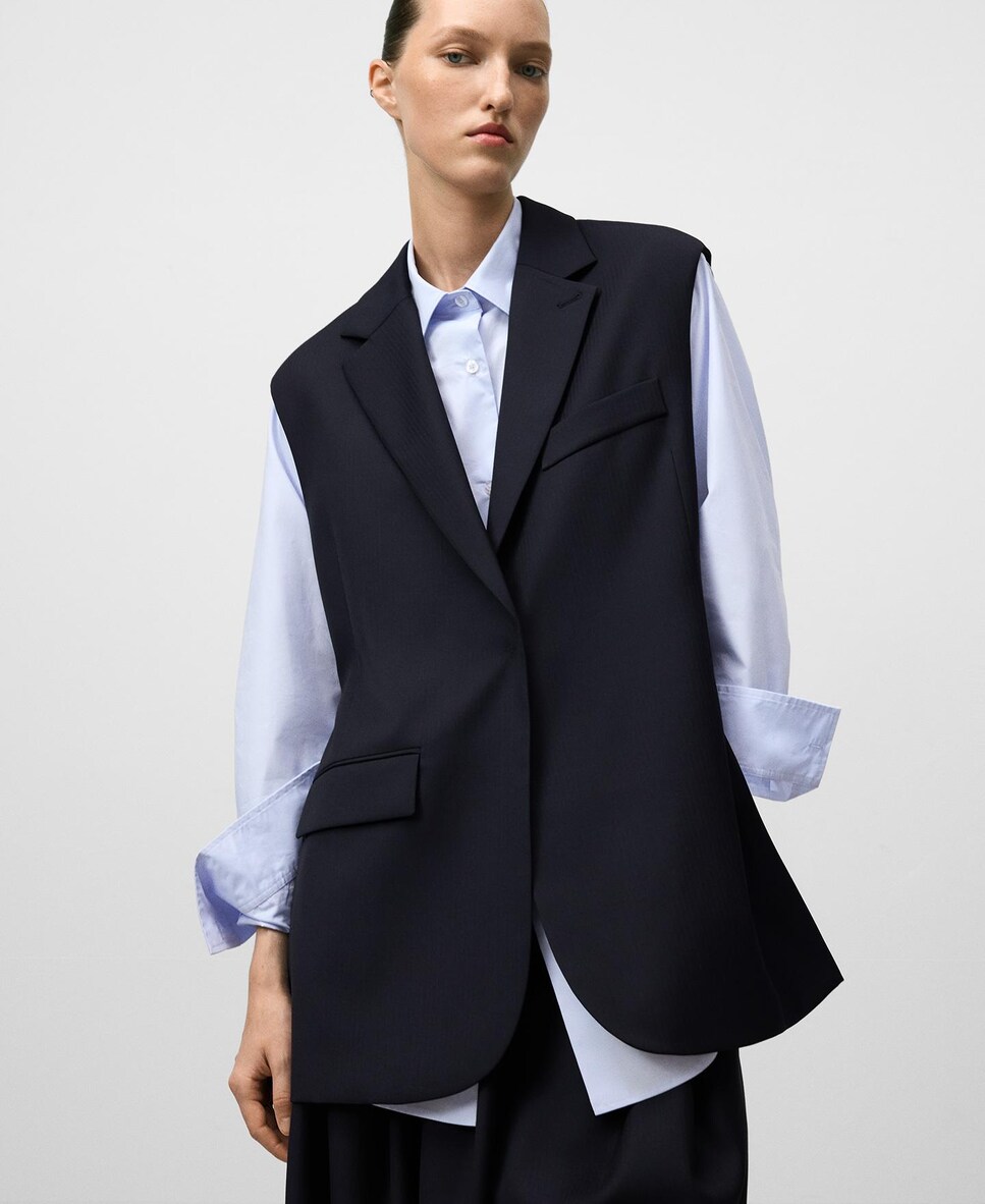 Colete Formal de Alfaiate com Abertura Lateral Preto-1