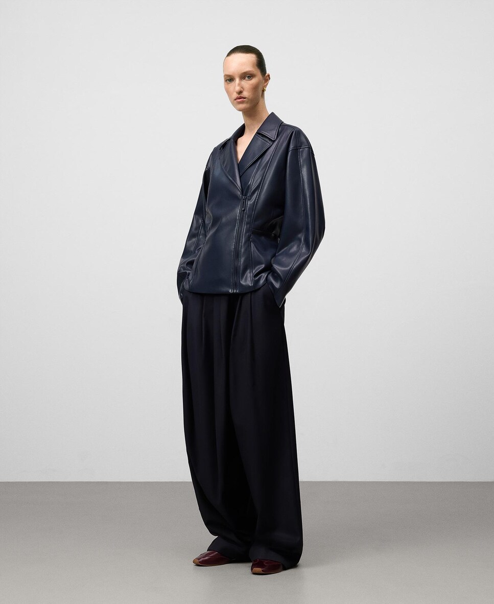 Casaco Tipo Biker Pele Não Pele Azul-escuro-2