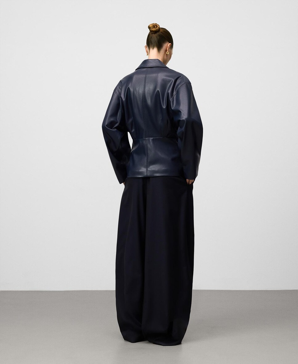 Casaco Tipo Biker Pele Não Pele Azul-escuro-3