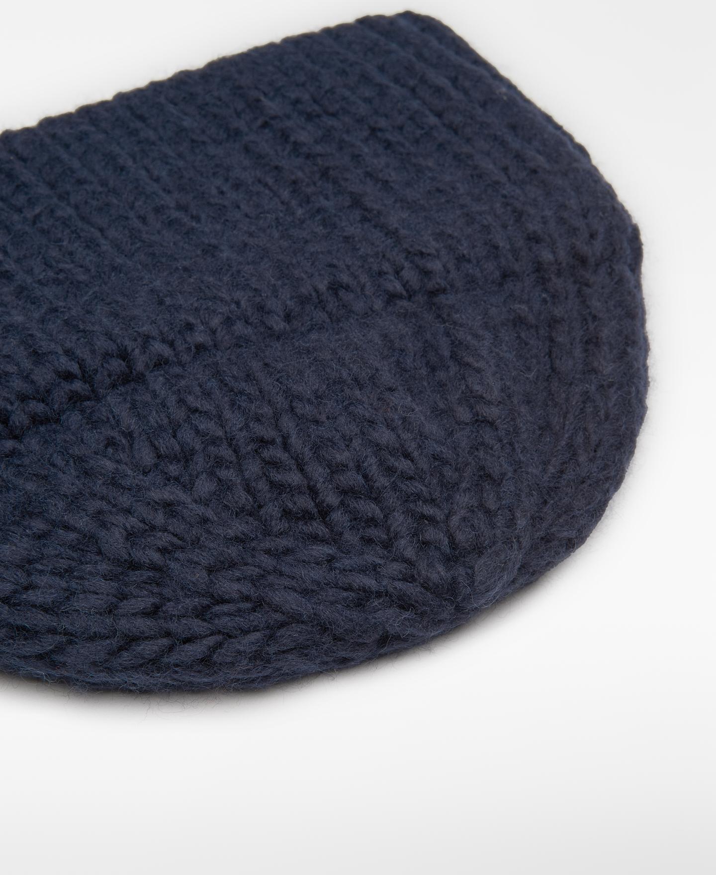Chapéu Beanie em Malha Grossa Azul-escuro-3