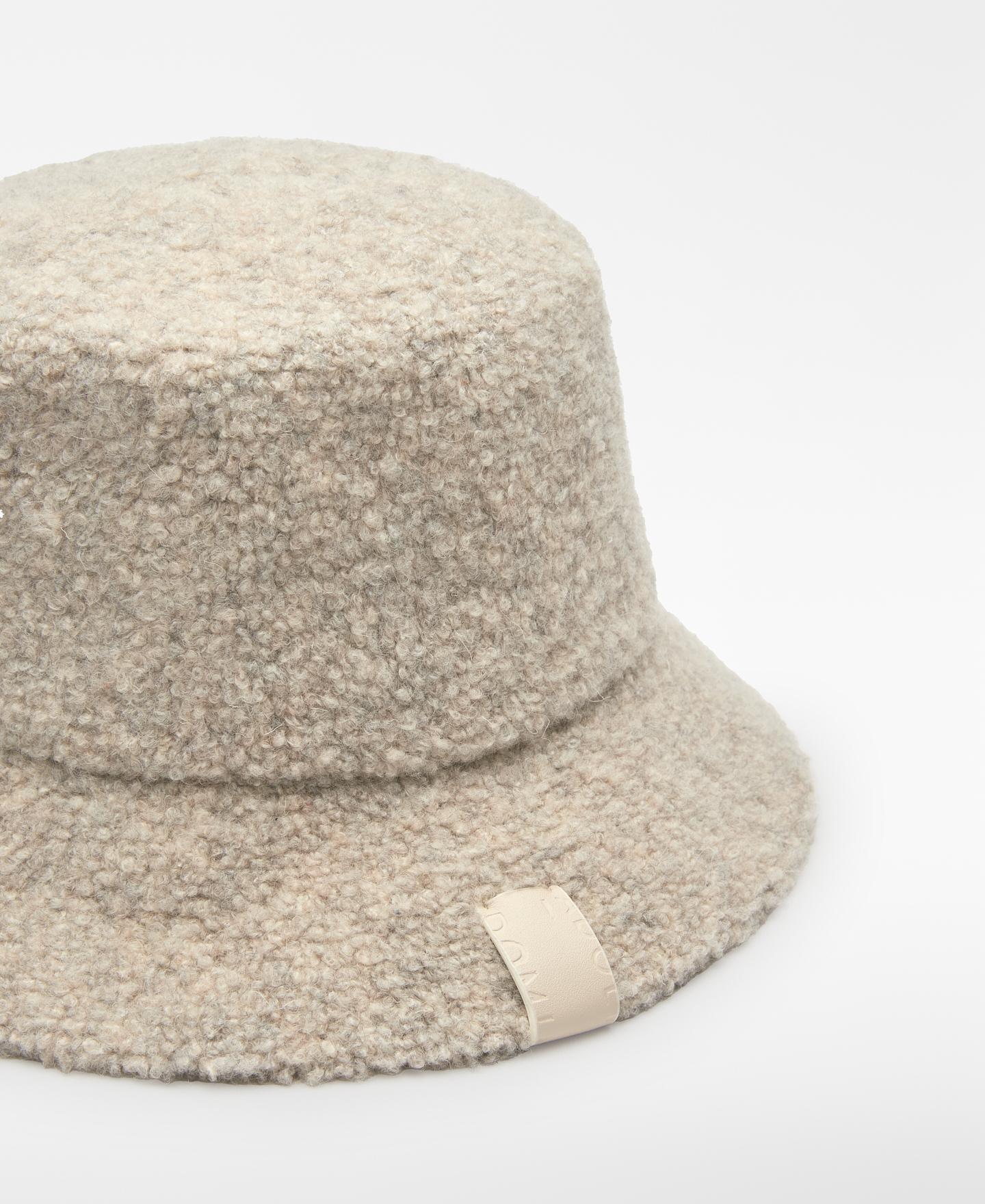 Chapéu Tipo Bucket com Textura Bege-2