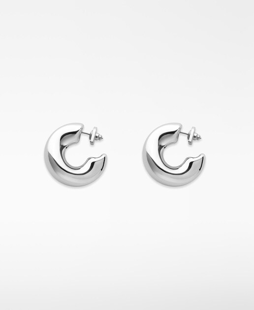 Imagem 0 de Brincos de Argola Metálicos Irregulares