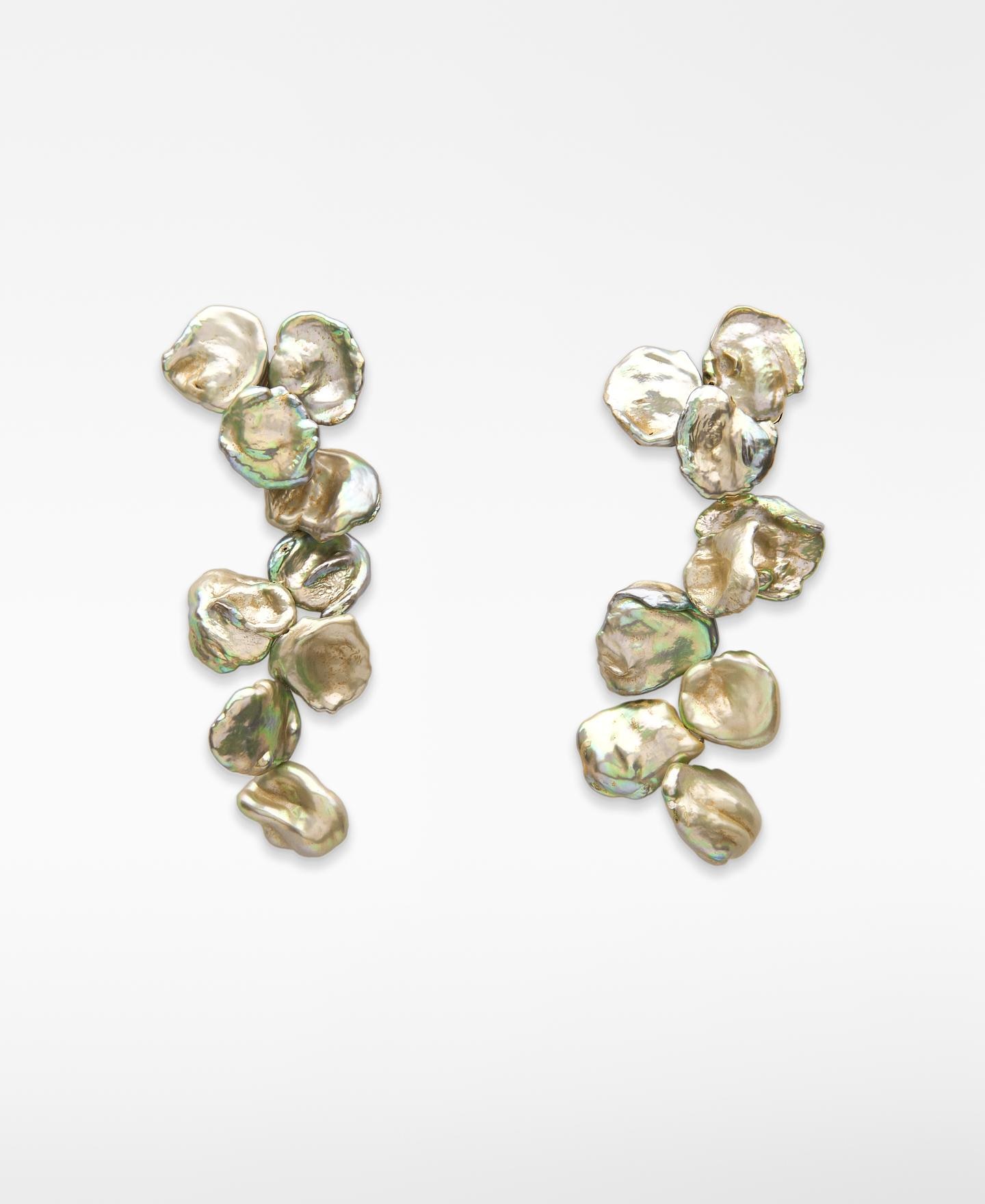 Brincos de Pérolas Irregulares Dourado-1