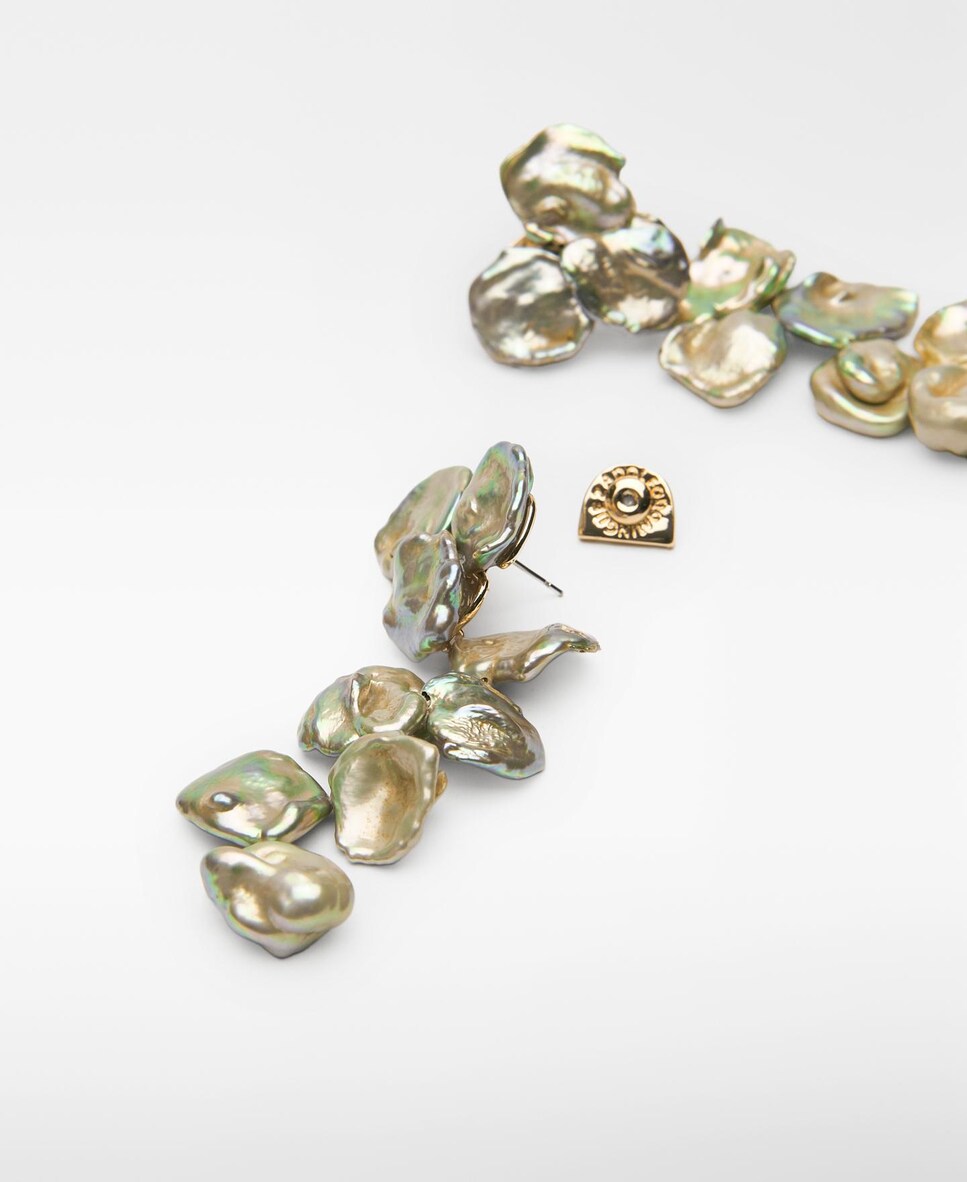 Brincos com Pérolas Irregulares Verde-3