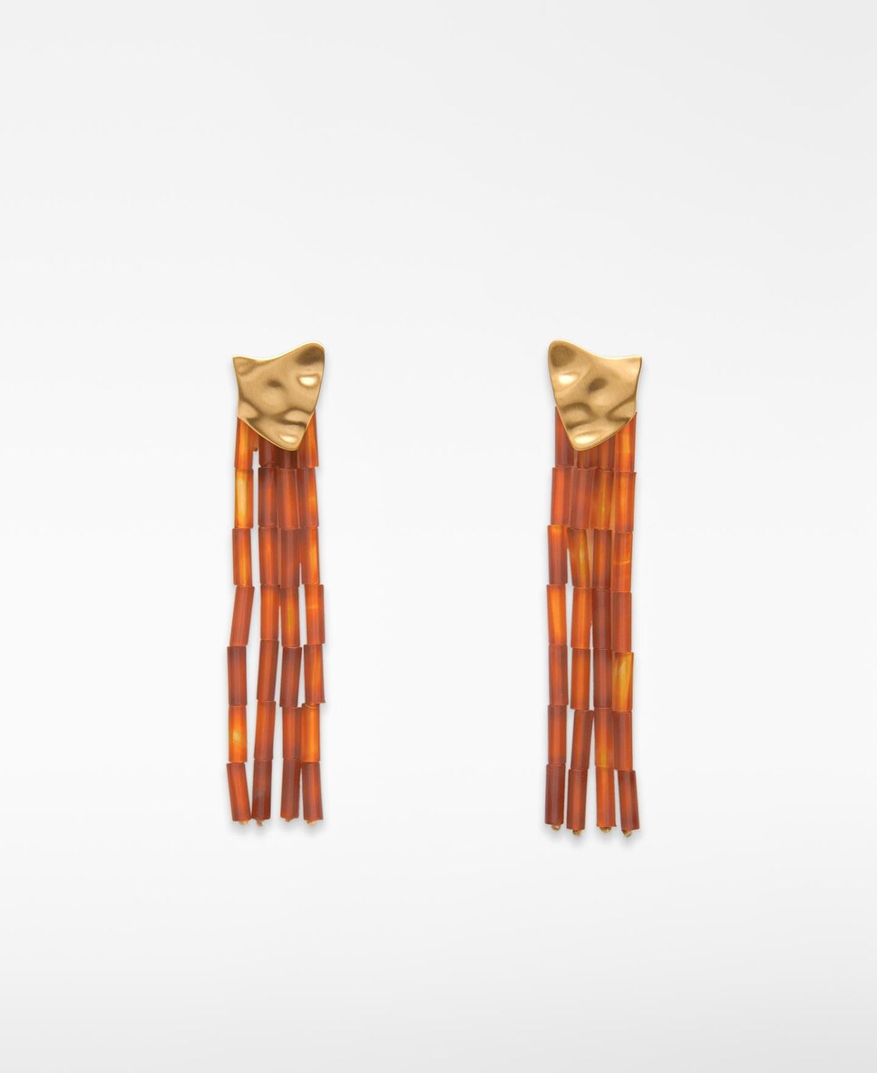 Brincos com Contas Castanho-1